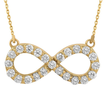Yellow 14k Yellow Gold Diamond Infinity Necklace 0.37ct
